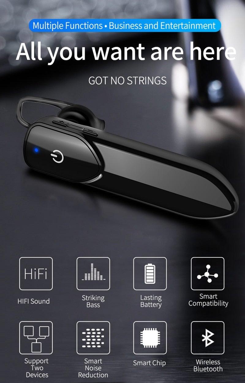 Écouteurs Bluetooth sans fil, mains libres, longue veille, V5.0, étanches, pour le sport, avec microphone pour la conduite