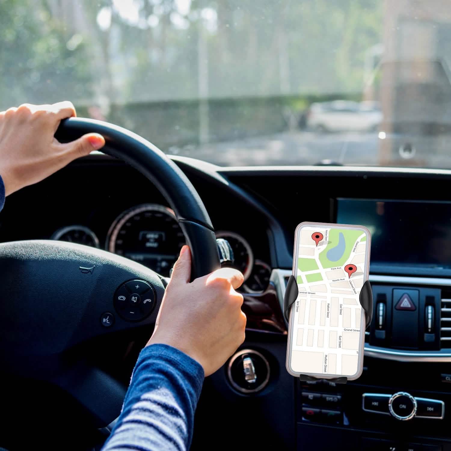 Chargeur de voiture sans fil 15W Qi Charge rapide Support de voiture