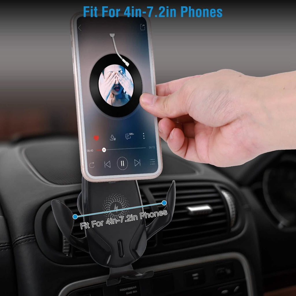 Chargeur de voiture sans fil 15W Qi Charge rapide Support de voiture