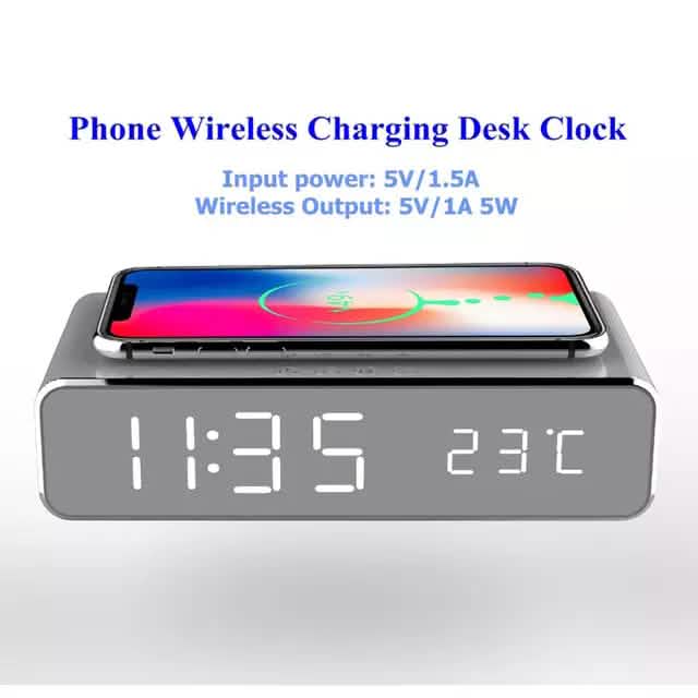 Réveil numérique avec recharge sans fil