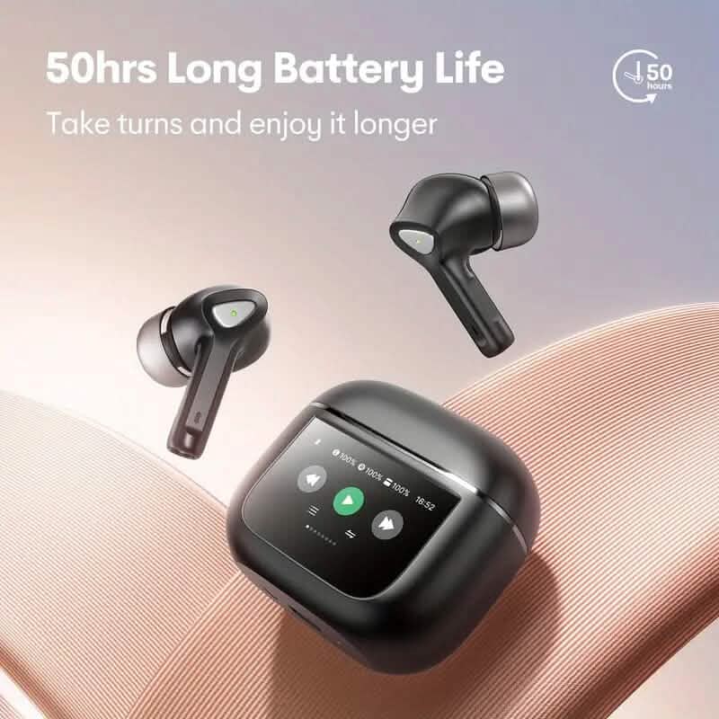 Écouteurs sans fil avec étui de recharge à écran tactile intelligent