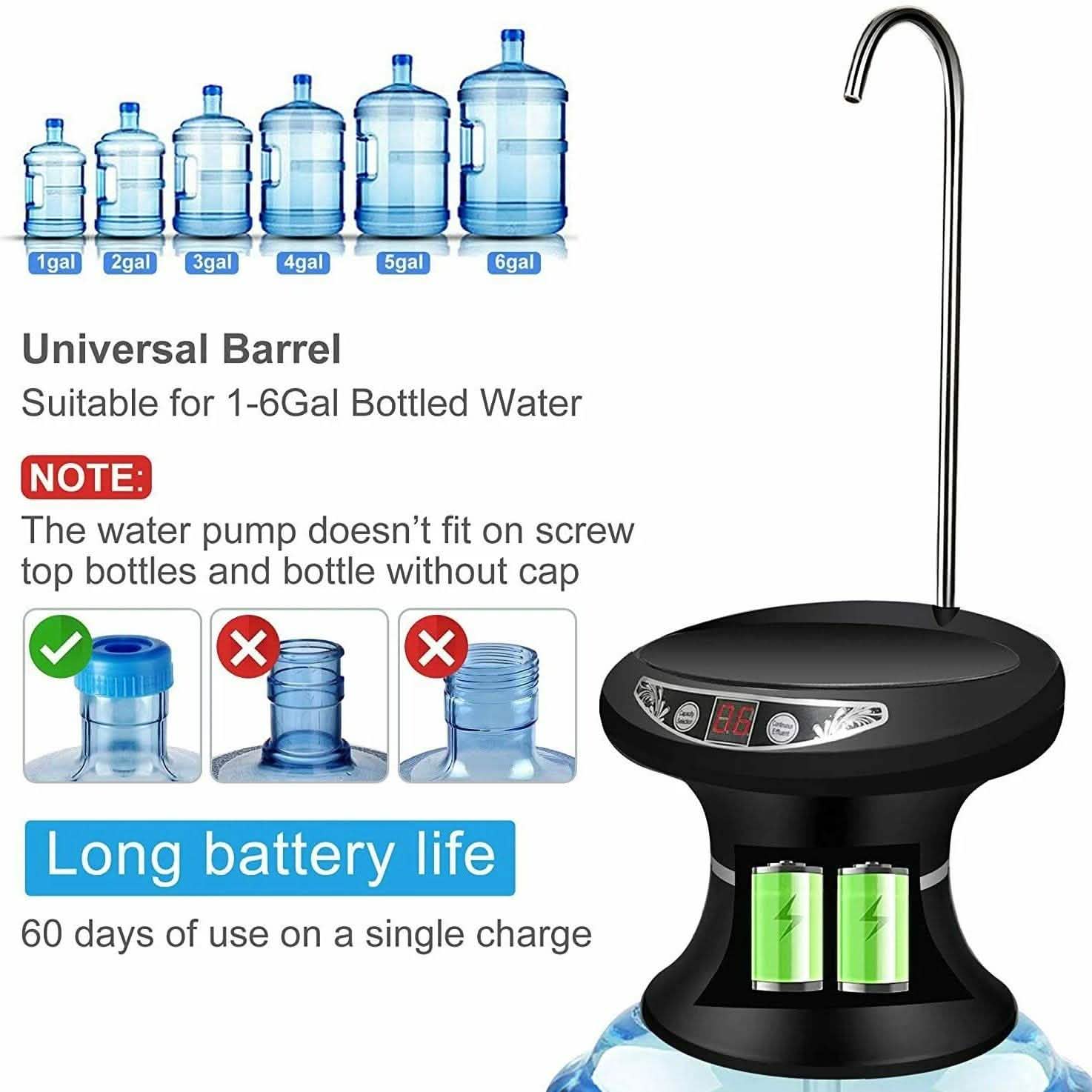 Distributeur de pompe à eau potable électrique sans fil