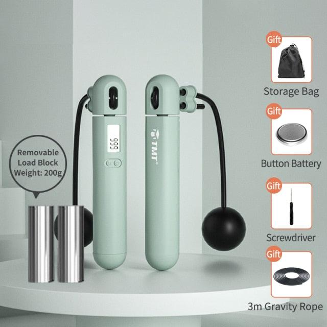 Corde à Sauter Électronique sans Fil avec Compteur, Vitesse Réglable, Poignée Souple Antidérapante, Compteur de Calories, Corde à Sauter Numérique Ajustable pour Entraînement en Intérieur et Fitness