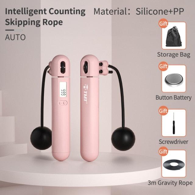 Corde à Sauter Électronique sans Fil avec Compteur, Vitesse Réglable, Poignée Souple Antidérapante, Compteur de Calories, Corde à Sauter Numérique Ajustable pour Entraînement en Intérieur et Fitness