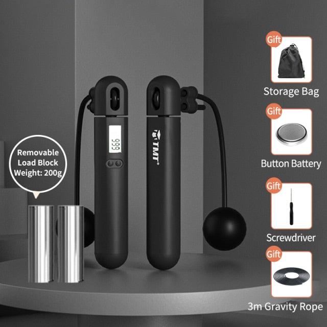Corde à Sauter Électronique sans Fil avec Compteur, Vitesse Réglable, Poignée Souple Antidérapante, Compteur de Calories, Corde à Sauter Numérique Ajustable pour Entraînement en Intérieur et Fitness