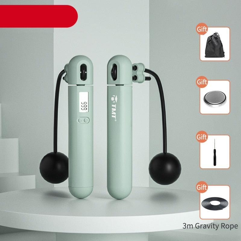 Corde à Sauter Électronique sans Fil avec Compteur, Vitesse Réglable, Poignée Souple Antidérapante, Compteur de Calories, Corde à Sauter Numérique Ajustable pour Entraînement en Intérieur et Fitness