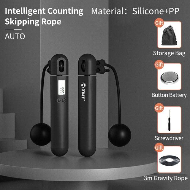 Corde à Sauter Électronique sans Fil avec Compteur, Vitesse Réglable, Poignée Souple Antidérapante, Compteur de Calories, Corde à Sauter Numérique Ajustable pour Entraînement en Intérieur et Fitness