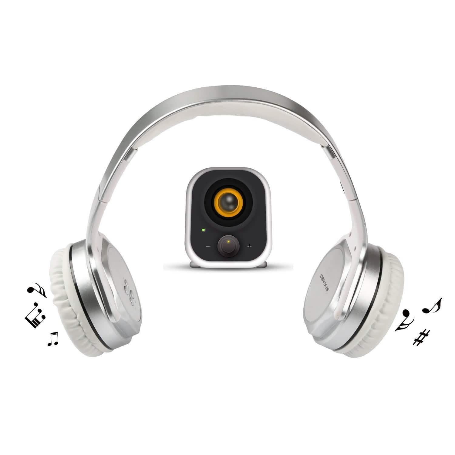 Casque pliable sans fil avec haut-parleur intégré