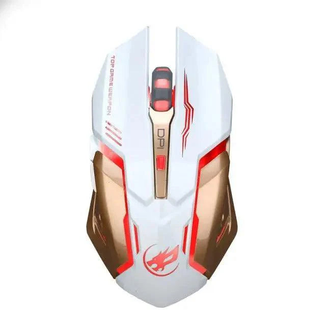 Souris de jeu sans fil, rétroéclairée, optique USB, pour ordinateur de bureau ou portable, avec DPI réglable