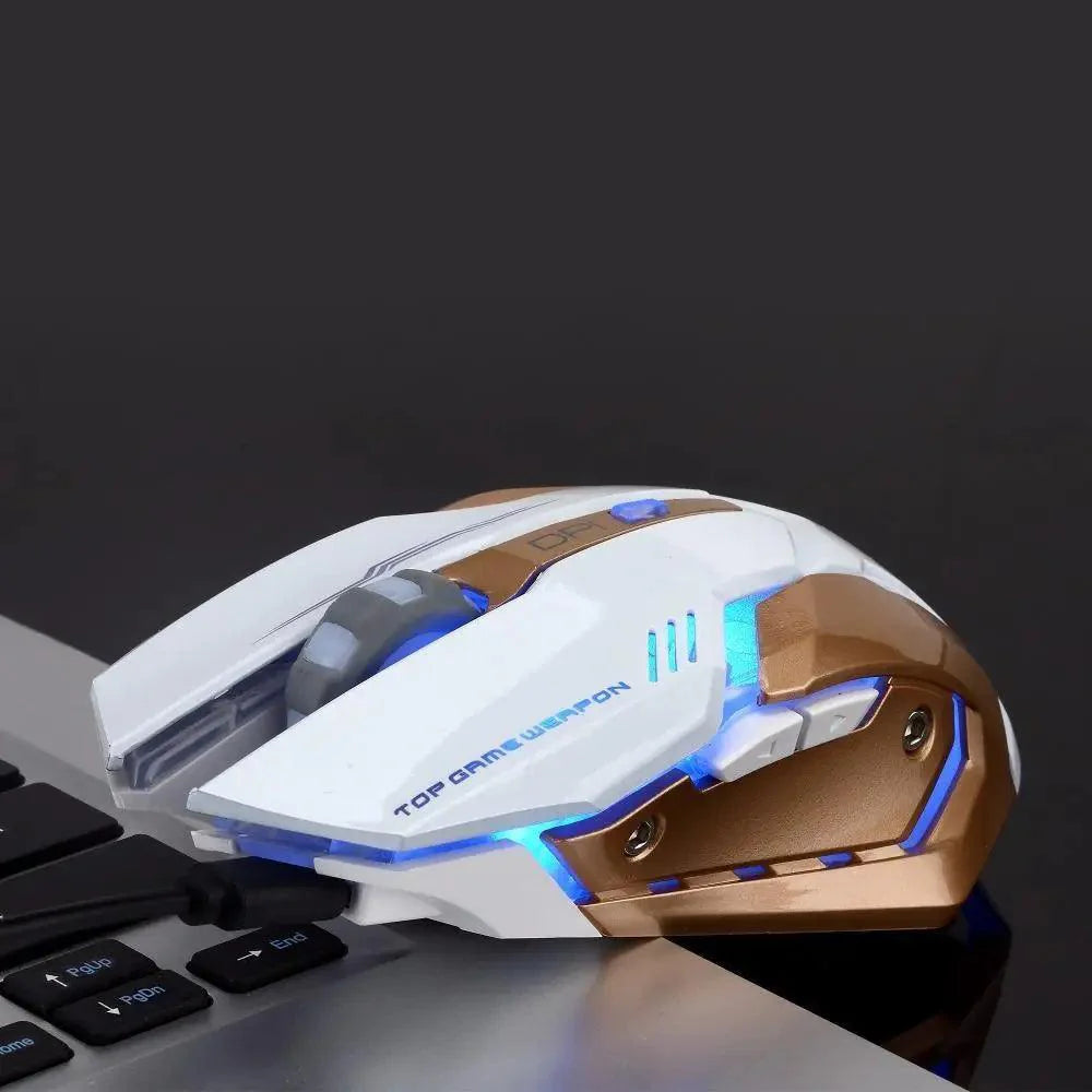 Souris de jeu sans fil, rétroéclairée, optique USB, pour ordinateur de bureau ou portable, avec DPI réglable