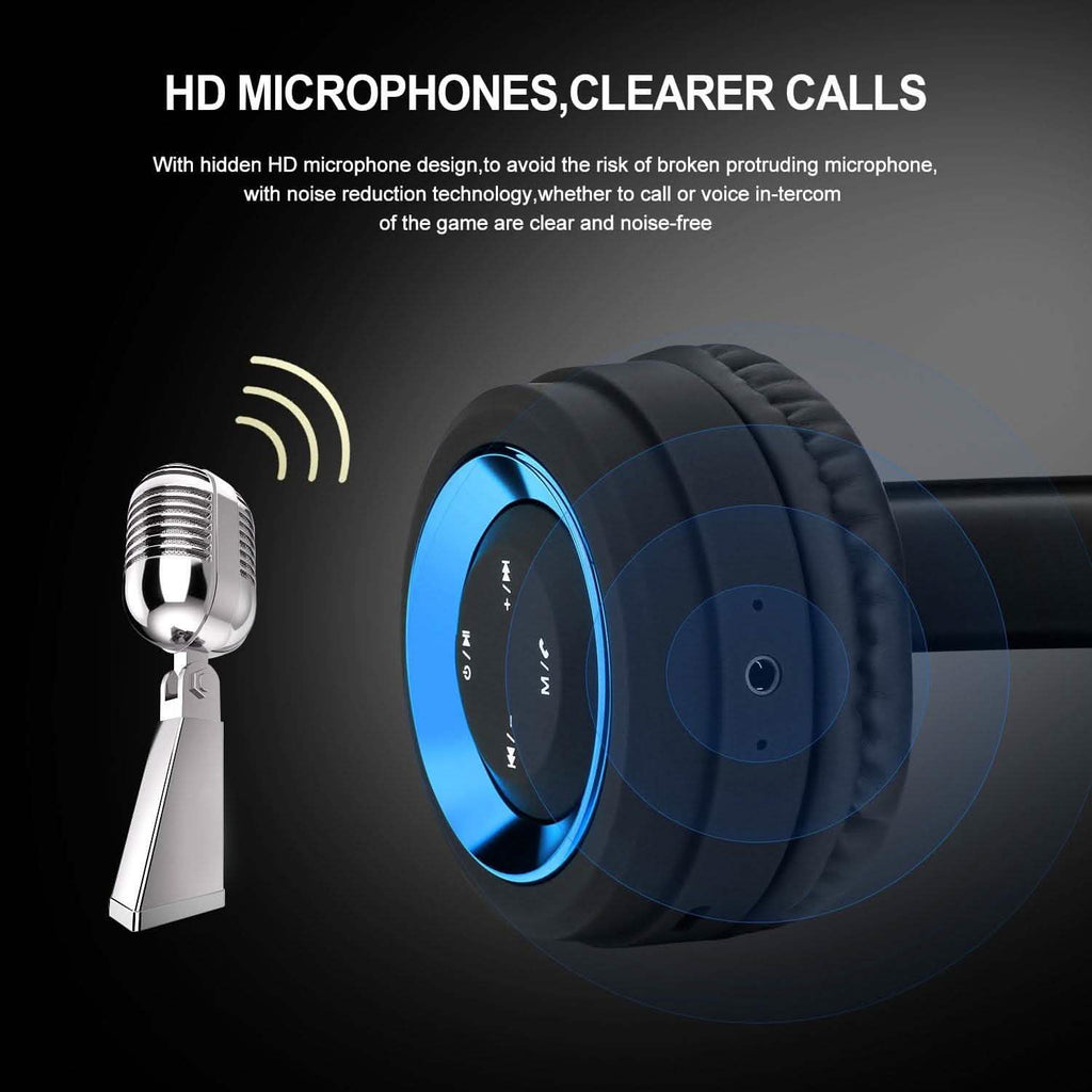 Casque audio sans fil Bluetooth supra-auriculaire à réduction de bruit avec microphone