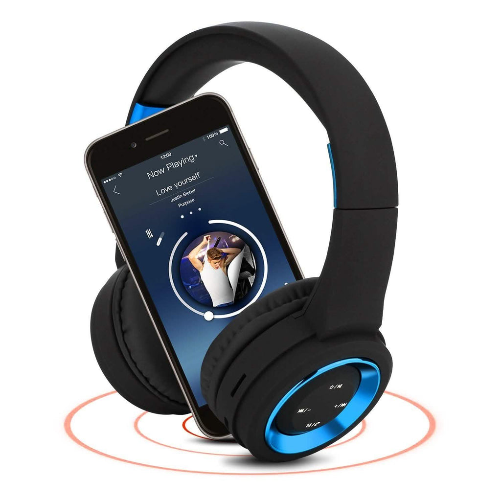 Casque audio sans fil Bluetooth supra-auriculaire à réduction de bruit avec microphone