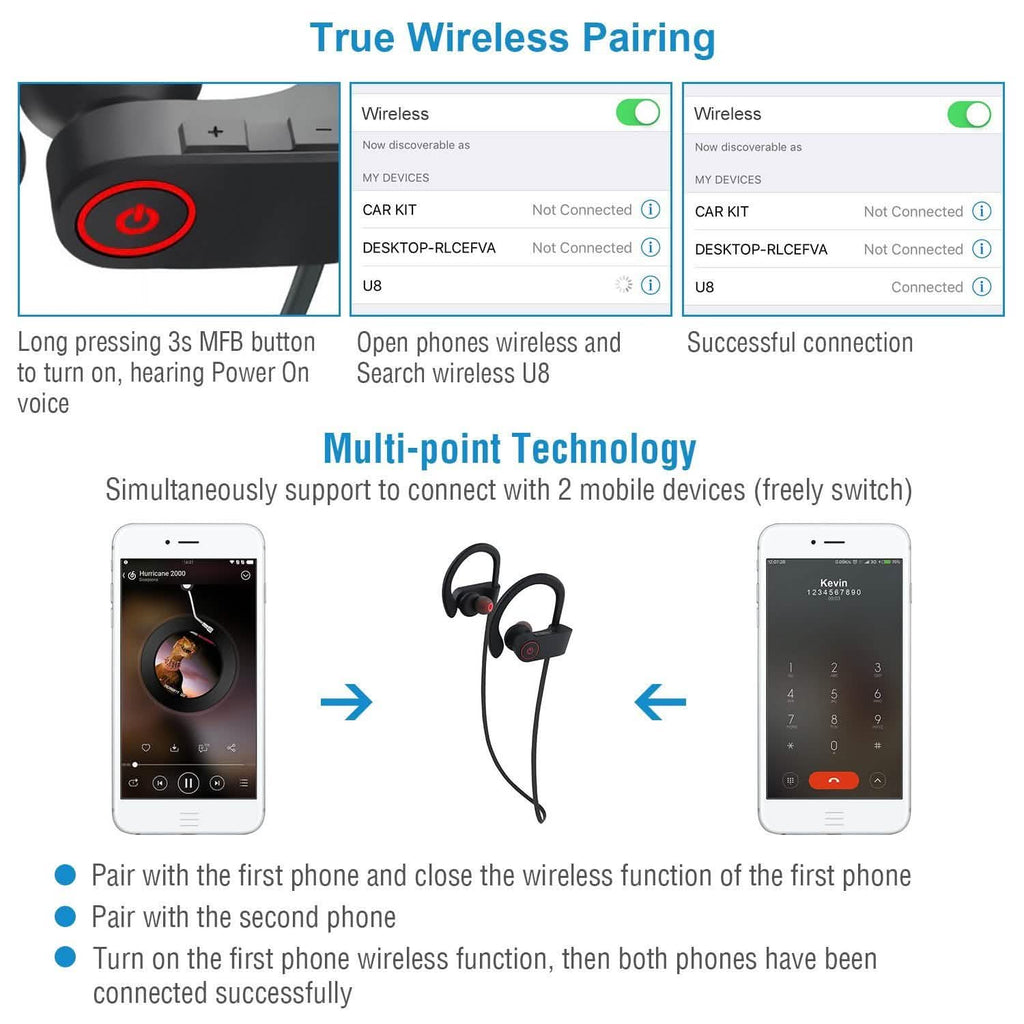 Casque sans fil étanche IPX7