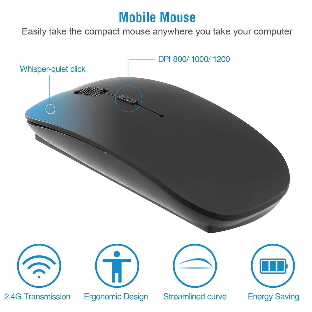 Clavier et souris sans fil 2,4 GHz Clavier et souris multimédia miniatures