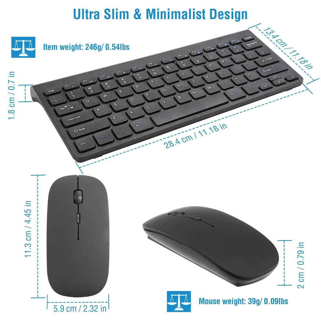 Clavier et souris sans fil 2,4 GHz Clavier et souris multimédia miniatures