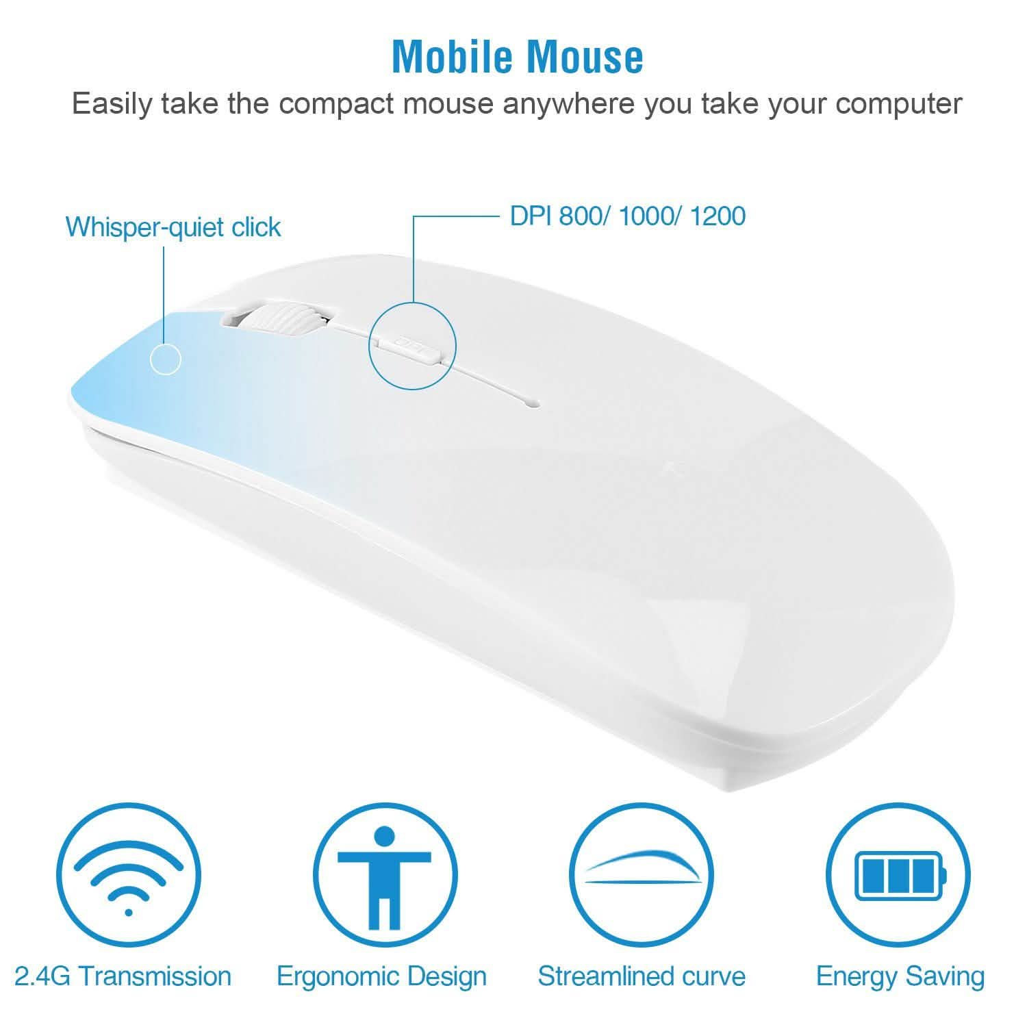 Clavier et souris sans fil 2,4 GHz Clavier et souris multimédia miniatures
