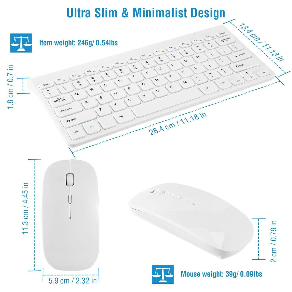 Clavier et souris sans fil 2,4 GHz Clavier et souris multimédia miniatures