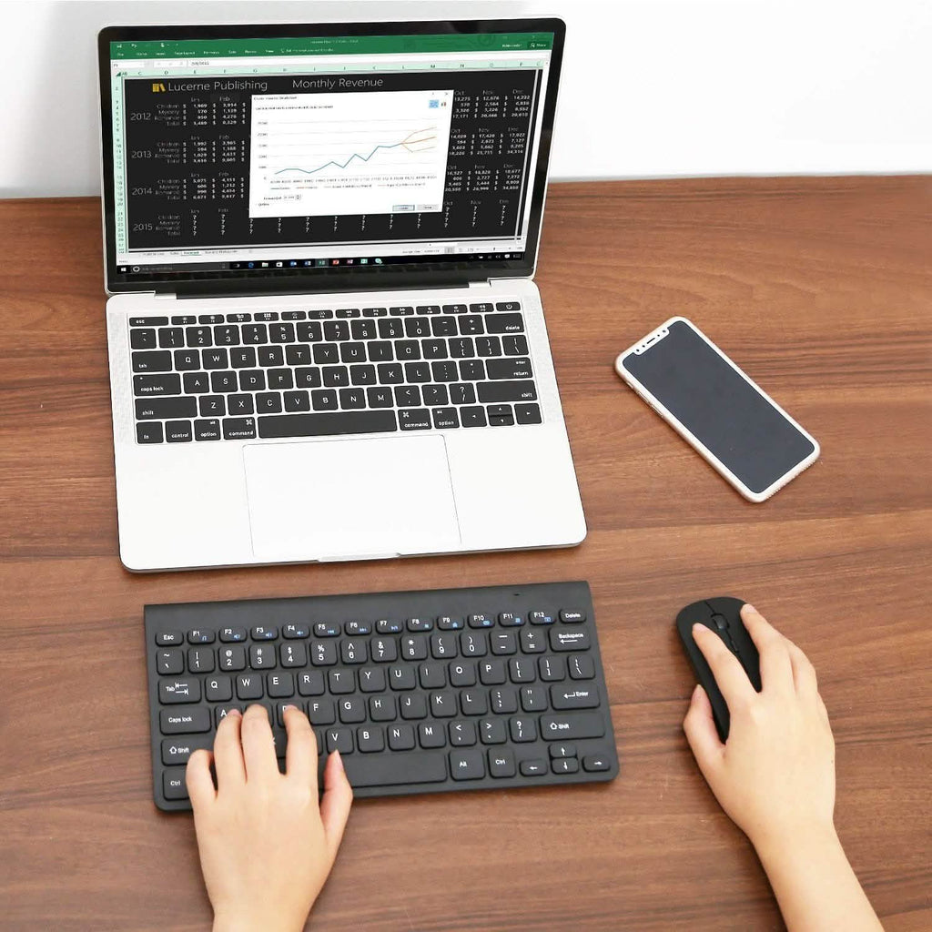 Clavier et souris sans fil 2,4 GHz Clavier et souris multimédia miniatures