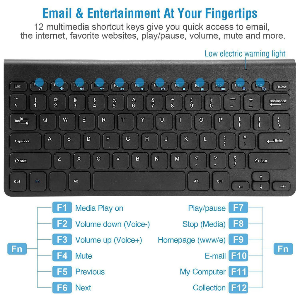 Clavier et souris sans fil 2,4 GHz Clavier et souris multimédia miniatures