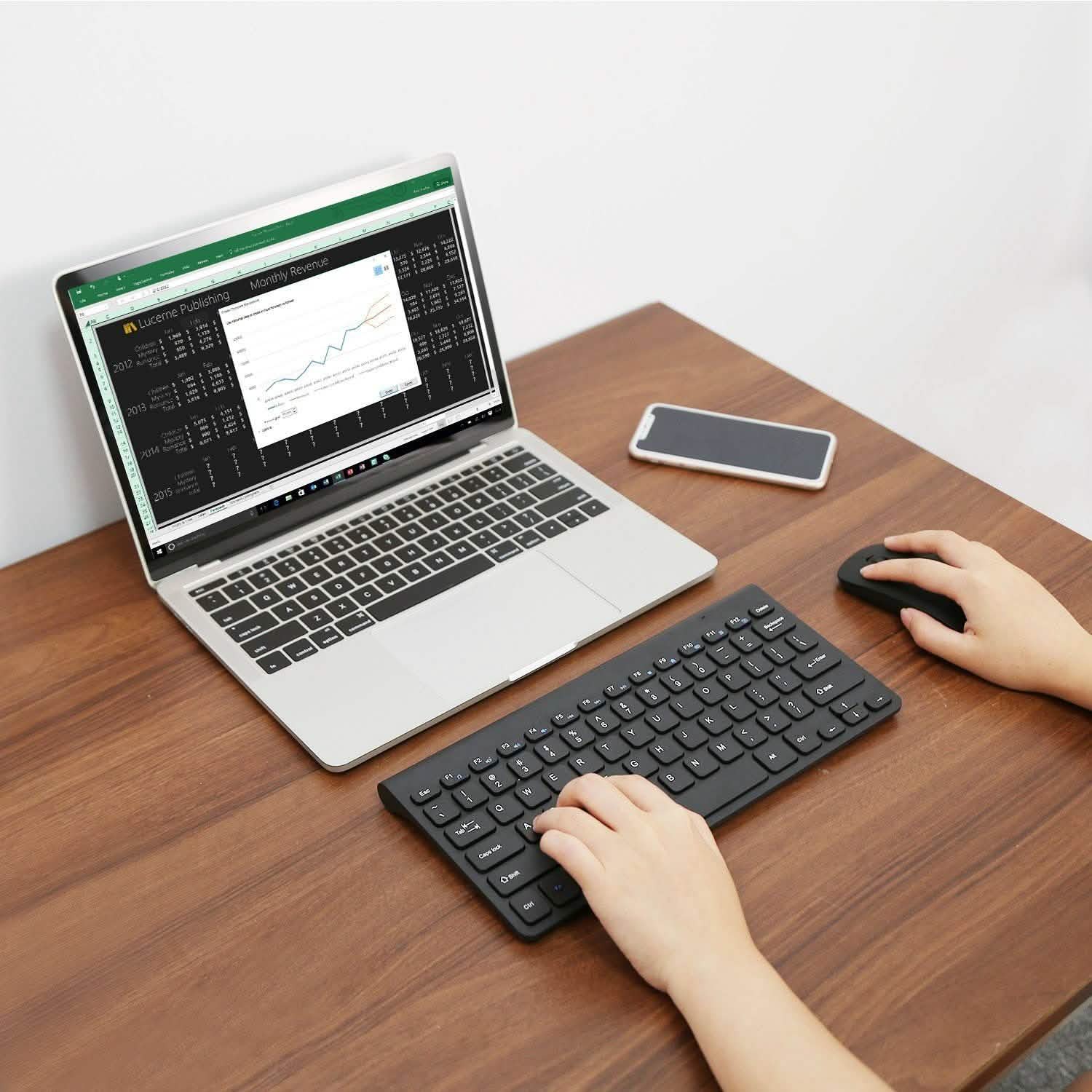 Clavier et souris sans fil 2,4 GHz Clavier et souris multimédia miniatures