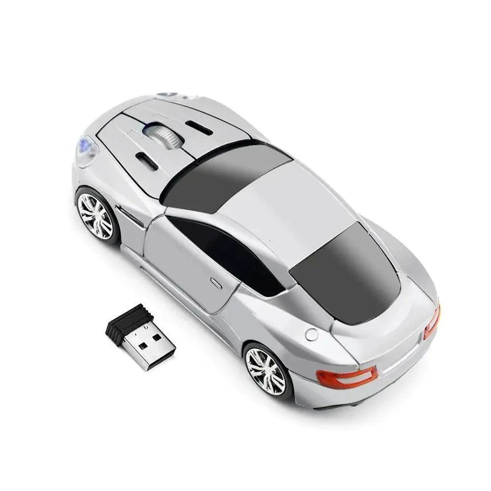 Souris sans fil en forme de voiture bleue Design 1600 DPI Souris USB optique ergonomique 3D de voiture de sport pour ordinateur portable