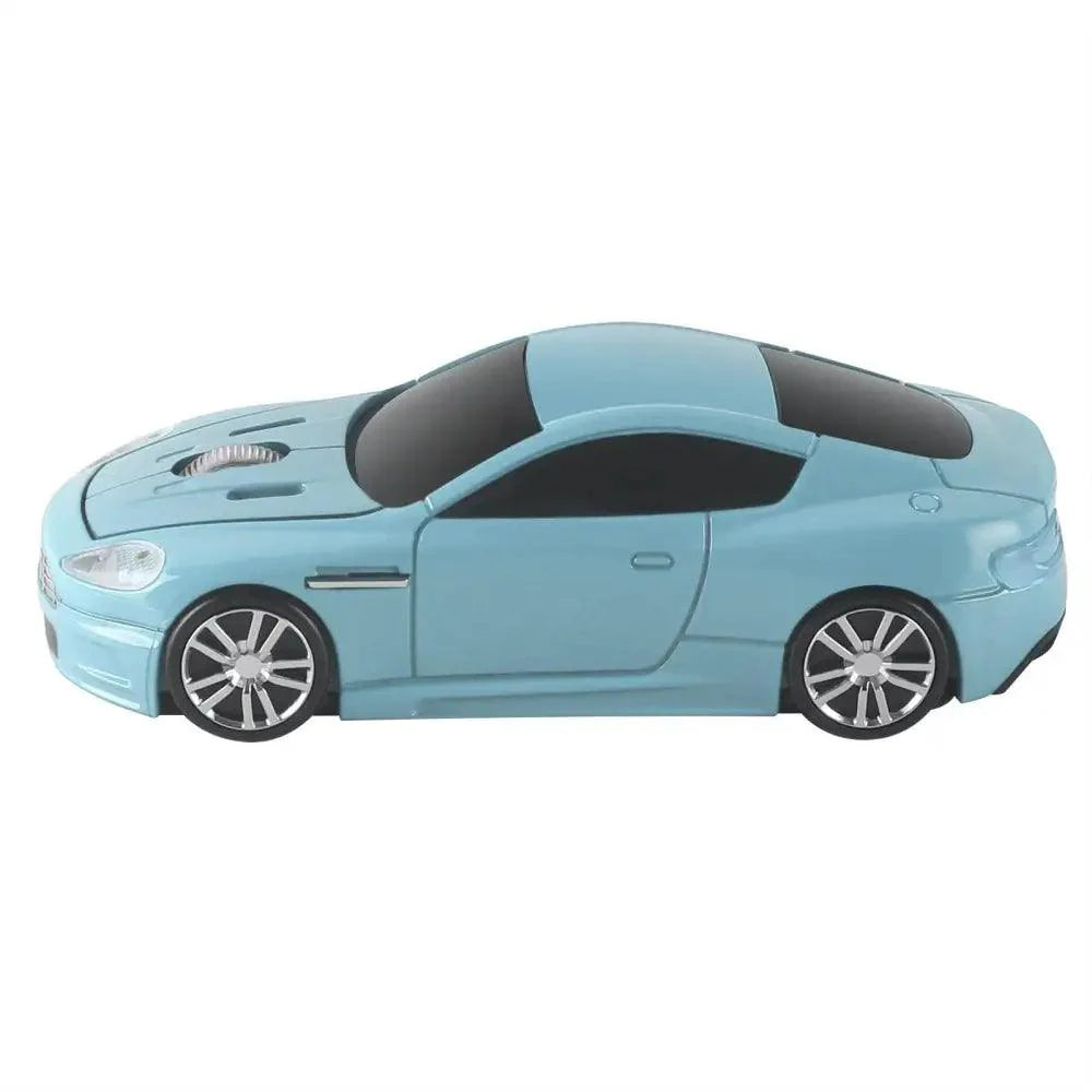 Souris sans fil en forme de voiture bleue Design 1600 DPI Souris USB optique ergonomique 3D de voiture de sport pour ordinateur portable