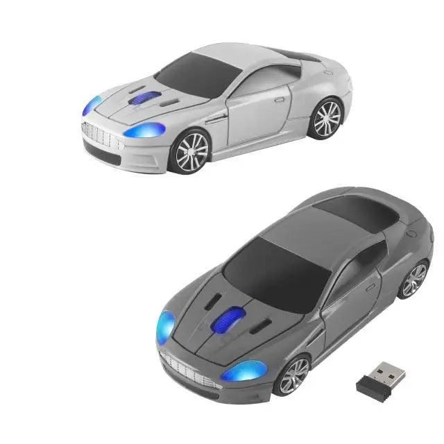 Souris sans fil en forme de voiture bleue Design 1600 DPI Souris USB optique ergonomique 3D de voiture de sport pour ordinateur portable