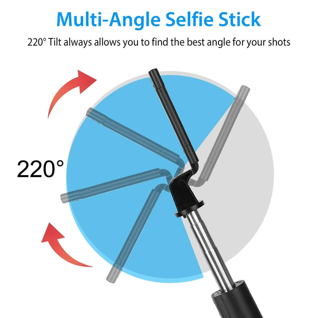 Perche à selfie sans fil Trépied extensible avec télécommande détachable pour téléphones de 3,5 à 6,2 pouces
