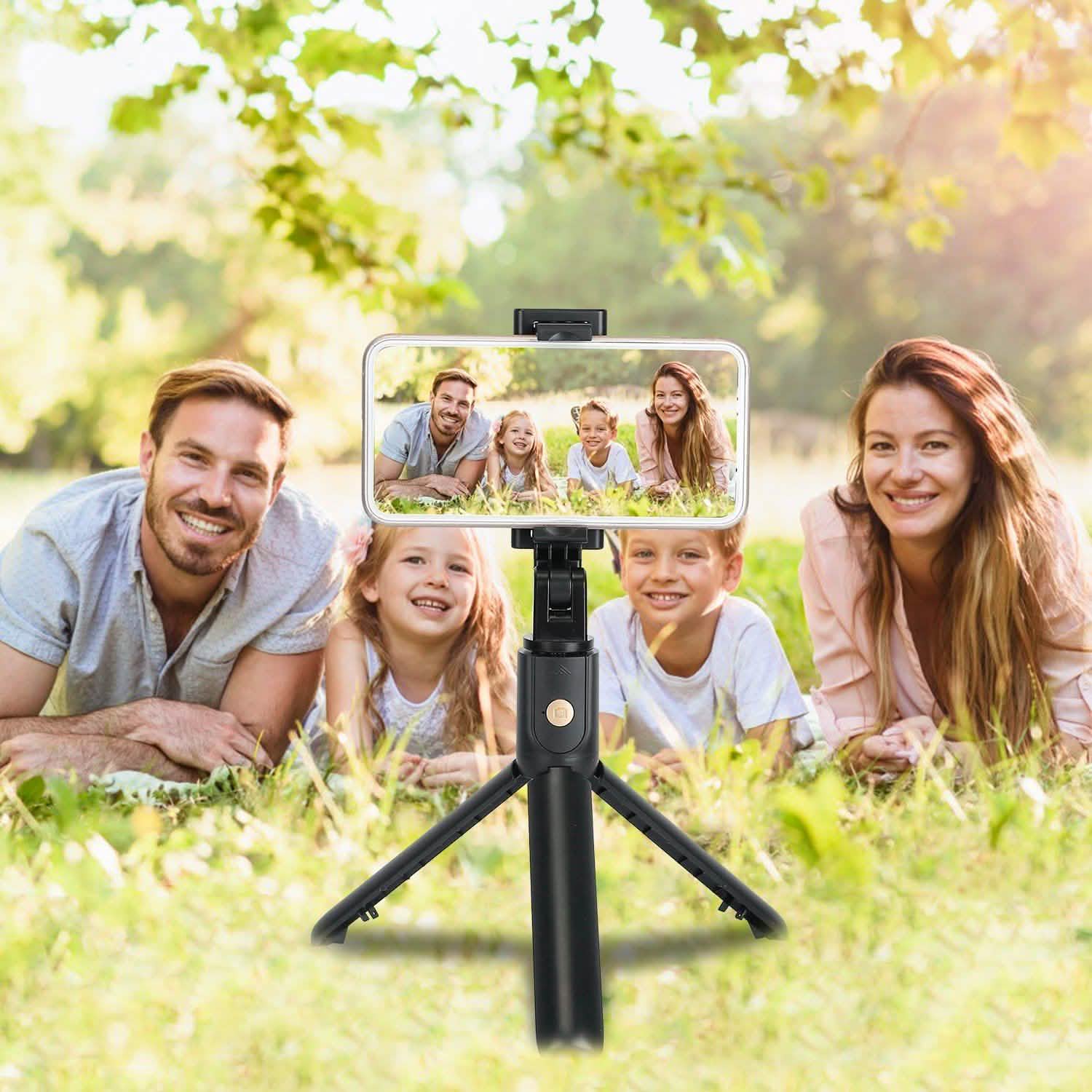 Perche à selfie sans fil Trépied extensible avec télécommande détachable pour téléphones de 3,5 à 6,2 pouces