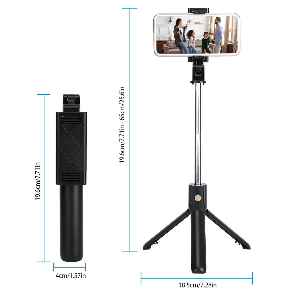 Perche à selfie sans fil Trépied extensible avec télécommande détachable pour téléphones de 3,5 à 6,2 pouces