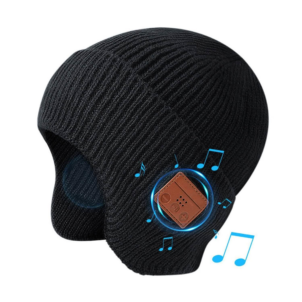 Bonnet sans fil V5.0 avec écouteurs rechargeable par USB