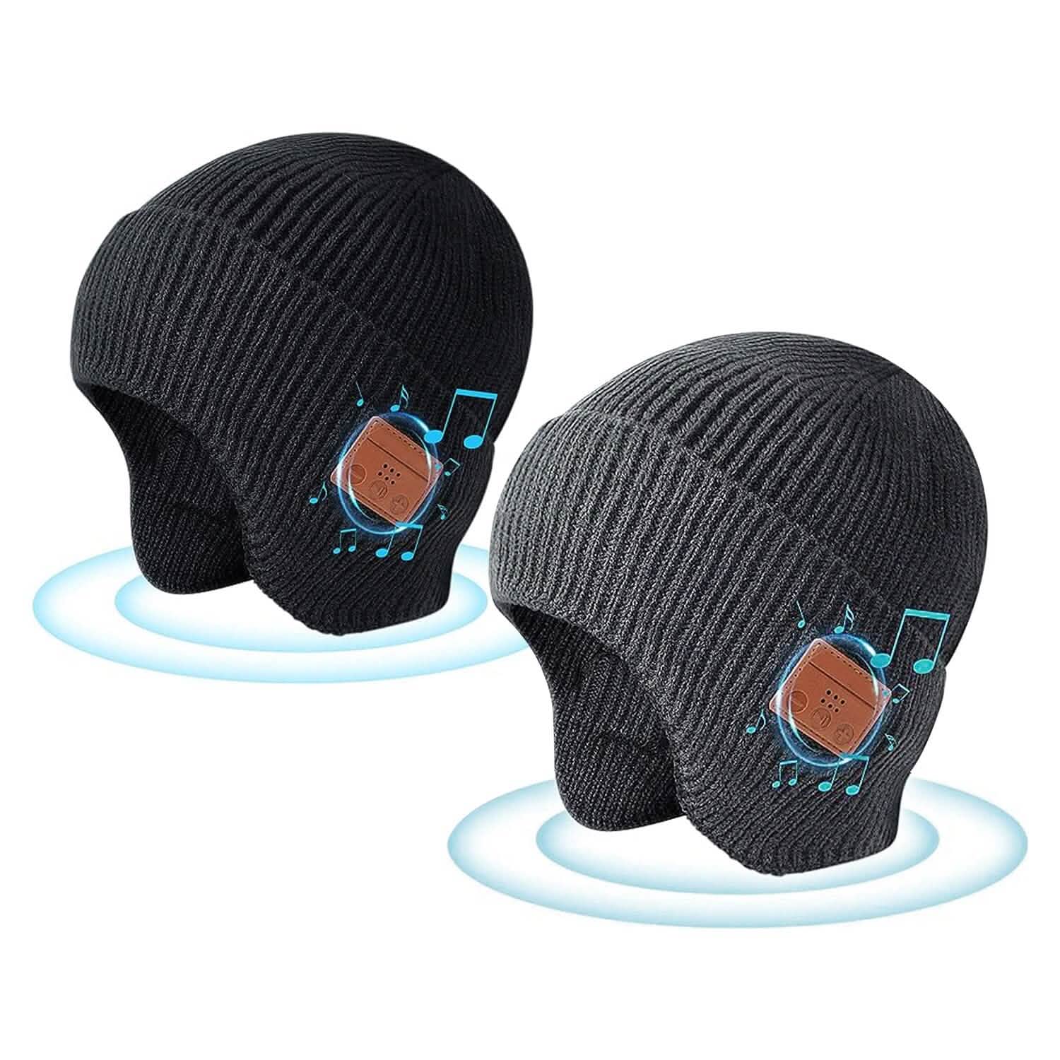 Bonnet sans fil V5.0 avec écouteurs rechargeable par USB
