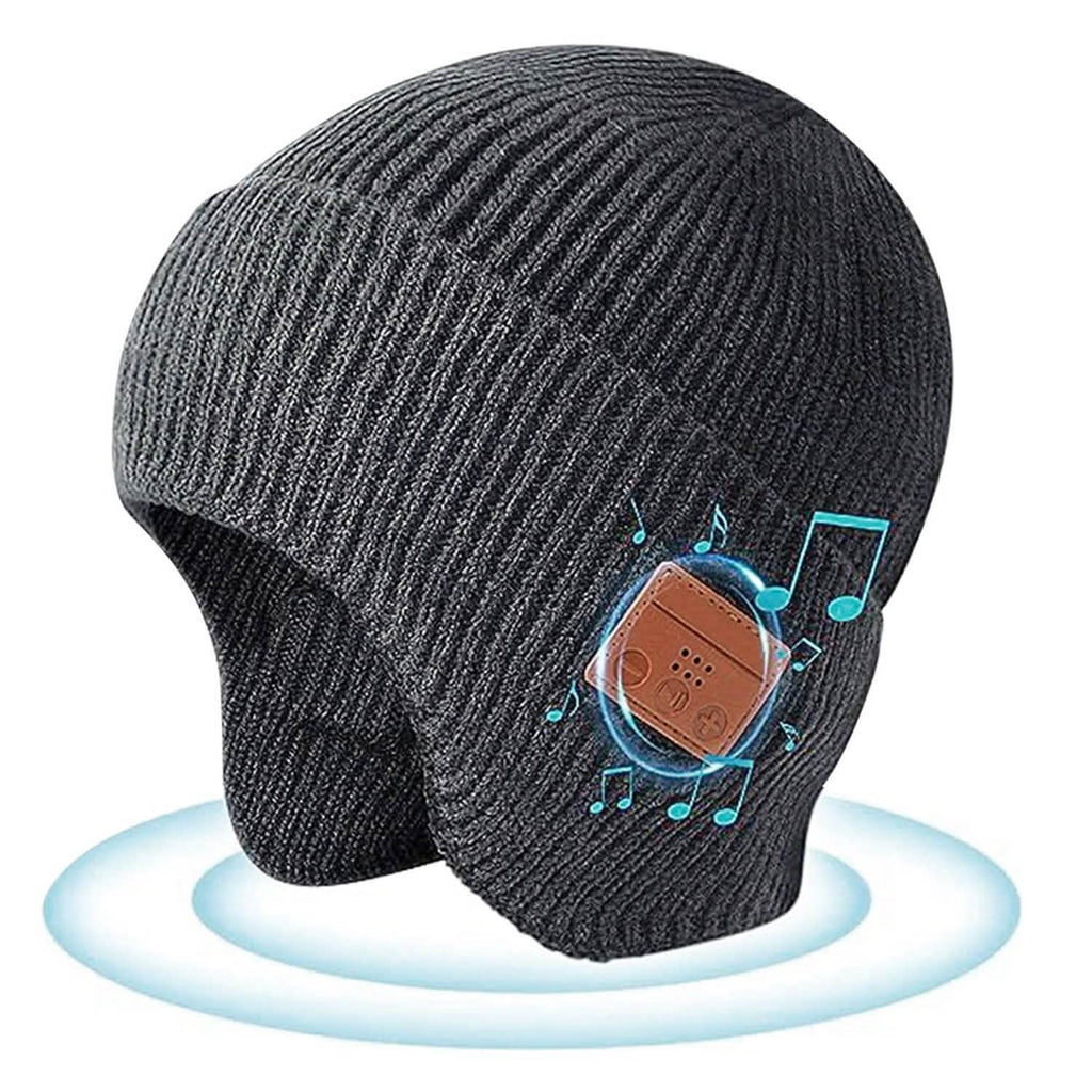 Bonnet sans fil V5.0 avec écouteurs rechargeable par USB