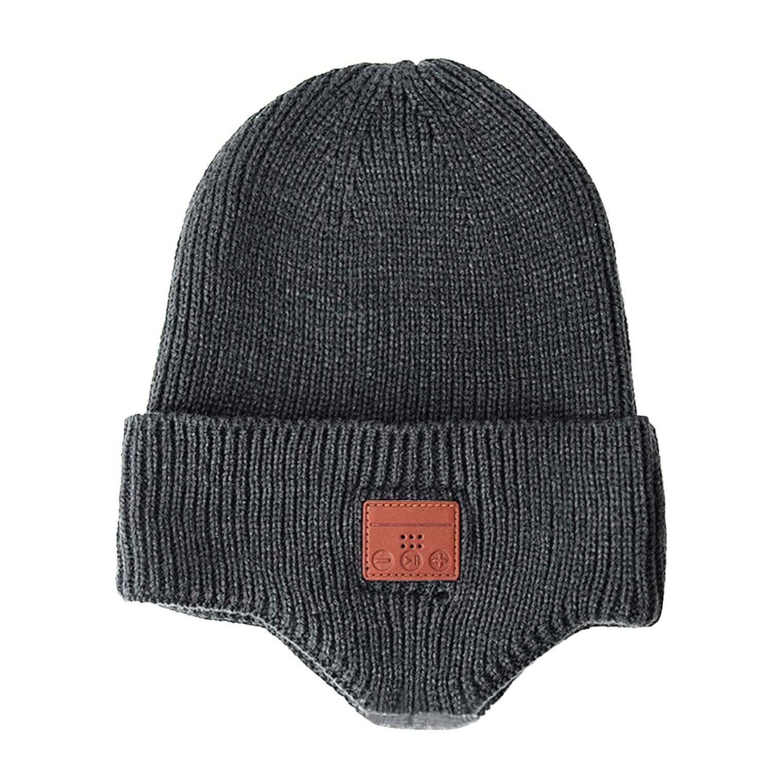 Bonnet sans fil V5.0 avec écouteurs rechargeable par USB