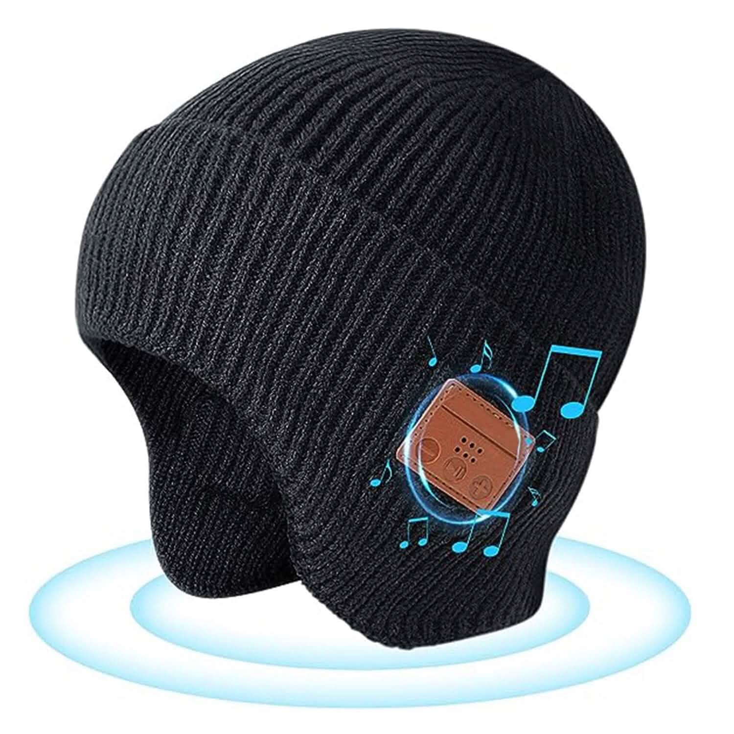 Bonnet sans fil V5.0 avec écouteurs rechargeable par USB
