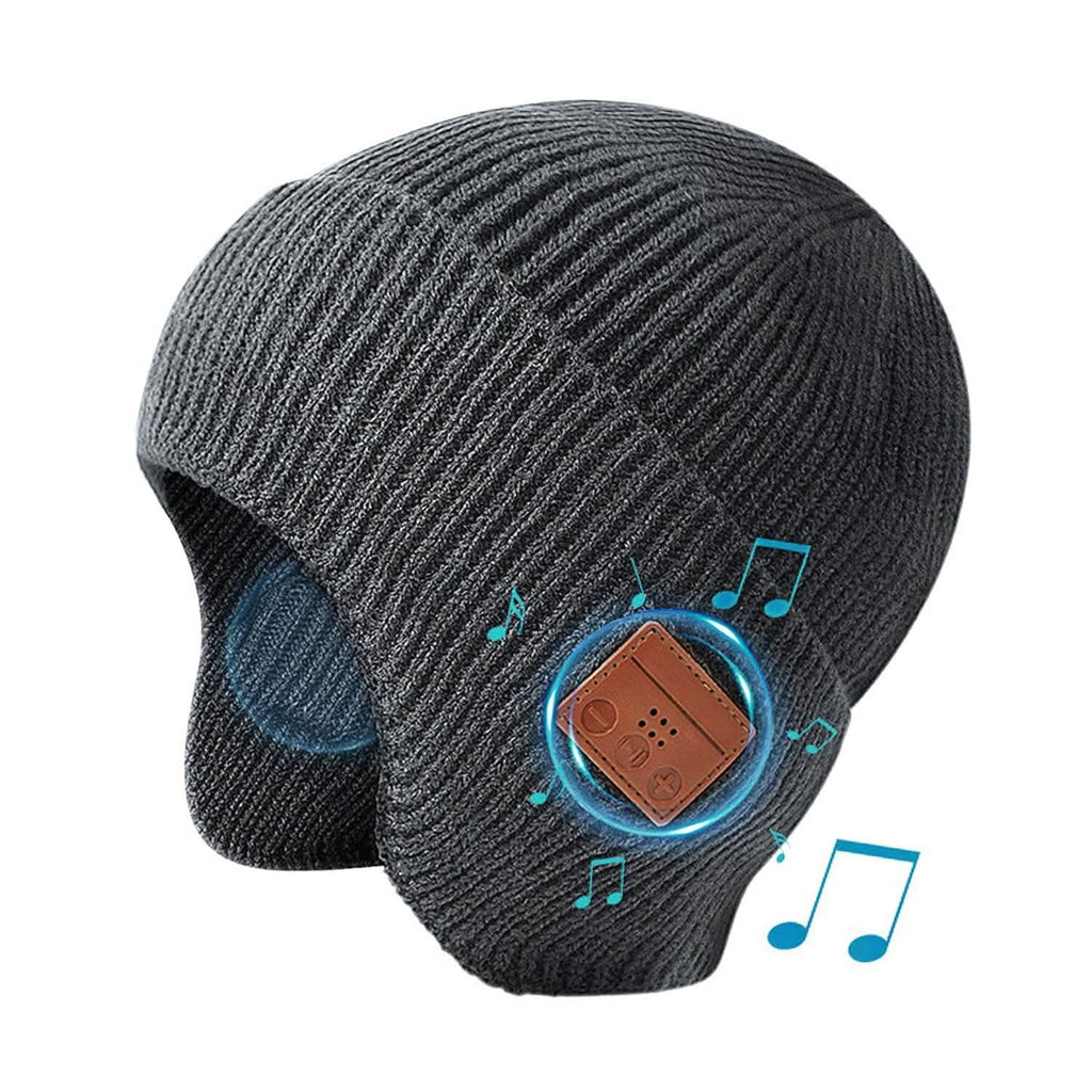 Bonnet sans fil V5.0 avec écouteurs rechargeable par USB