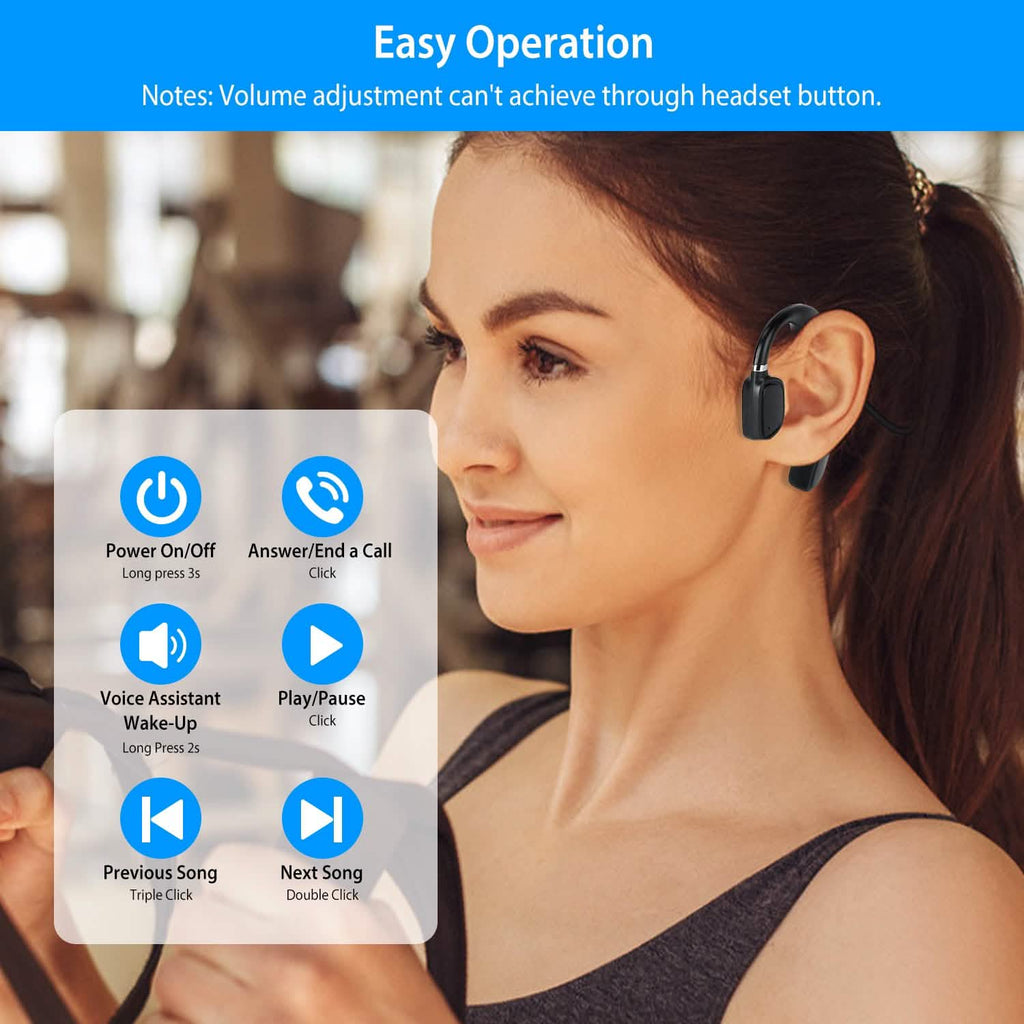 Écouteurs sans fil à conduction osseuse à oreille libre V5.1
