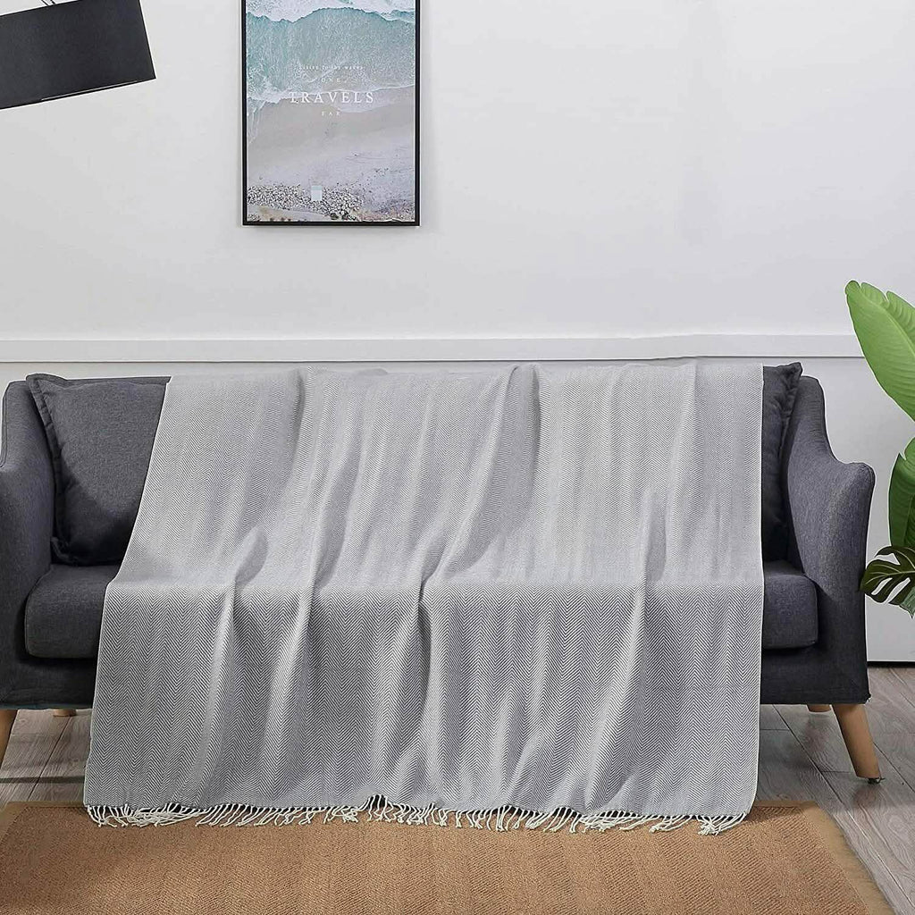 Jeté de lit à motif chevron 100 % acrylique Wisley Home