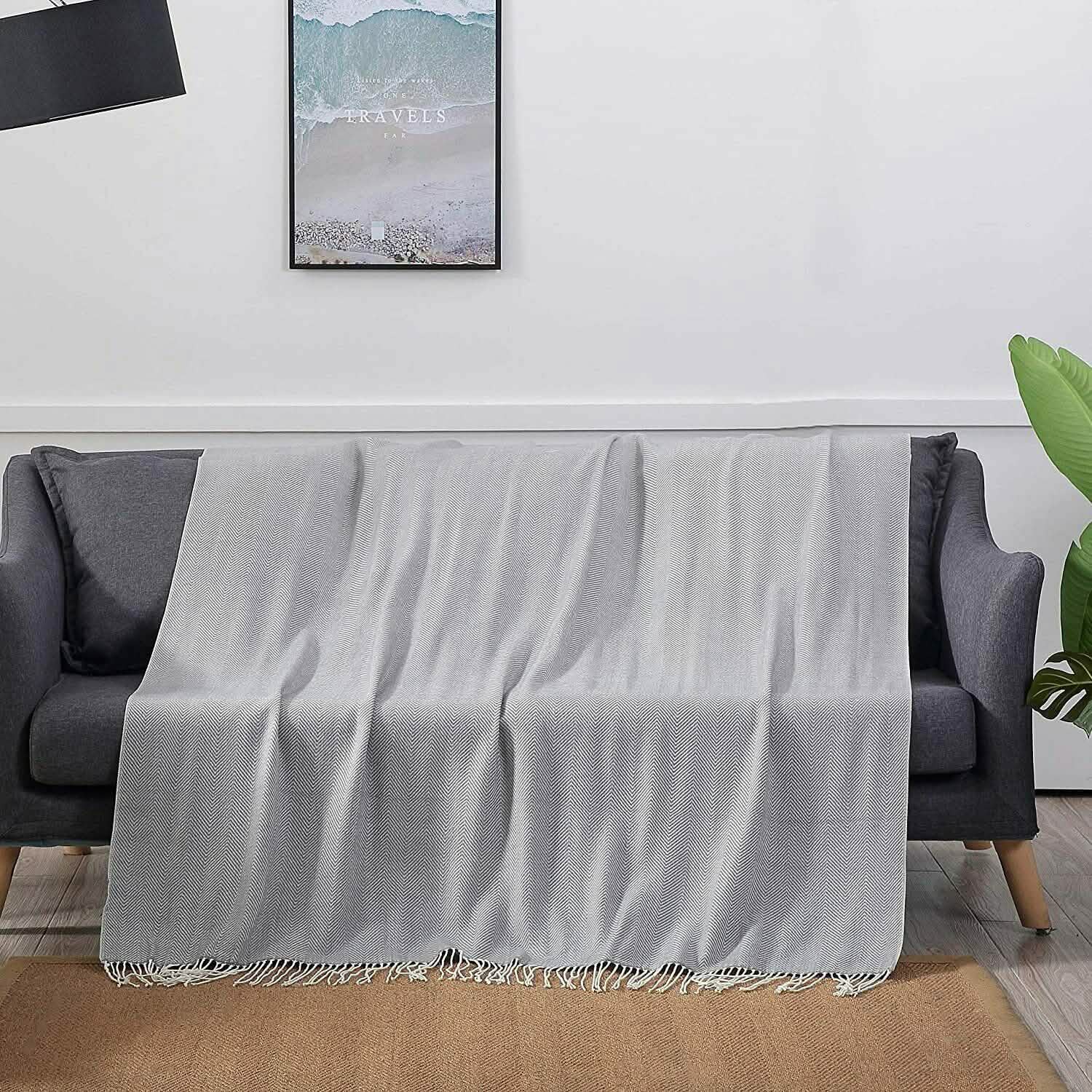 Jeté de lit à motif chevron 100 % acrylique Wisley Home