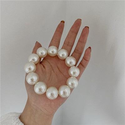 Femme Grande Perle Cheveux Cravates Mode Coréenne Style Bandeau Scrunchies Filles Supports De Queue De Cheval Bande De Caoutchouc Accessoires De Cheveux Accessoires De Queue De Cheval Pour Femmes Et Filles