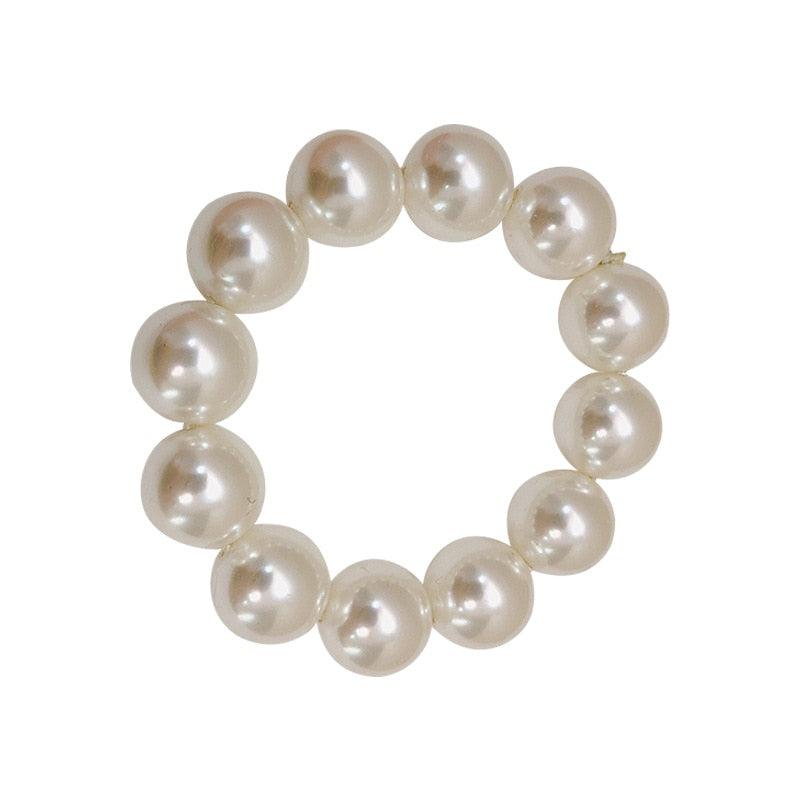 Femme Grande Perle Cheveux Cravates Mode Coréenne Style Bandeau Scrunchies Filles Supports De Queue De Cheval Bande De Caoutchouc Accessoires De Cheveux Accessoires De Queue De Cheval Pour Femmes Et Filles