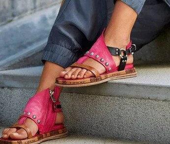 Sandales Femme Plates Décontractées Été Sandales Femme Mode Tongs Sandales Élégantes Chaussures Plateforme en Cuir Synthétique Claquettes Mode Sandales Légères Tapis de Yoga Athlétique Femmes Claquettes à Coussin Épais à Enfiler