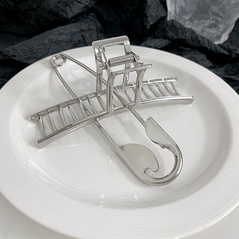 Pince à cheveux tendance argentée minimaliste et délicate pour femmes, accessoires de mode, barrettes, couvre-chef