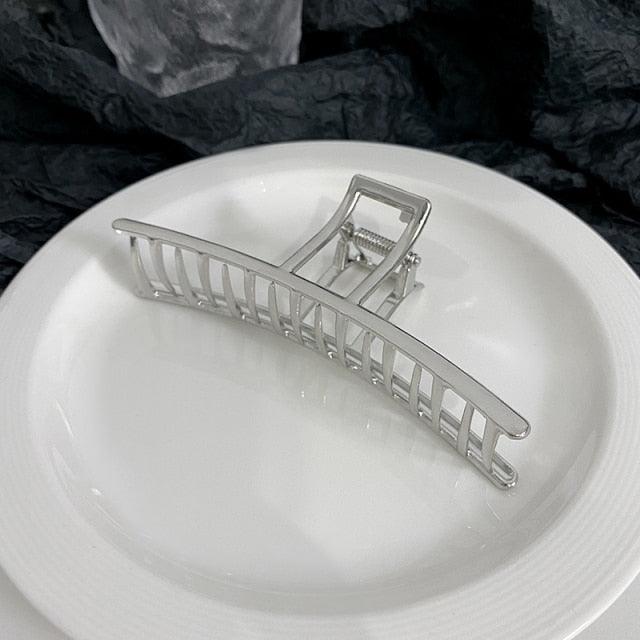 Pince à cheveux tendance argentée minimaliste et délicate pour femmes, accessoires de mode, barrettes, couvre-chef