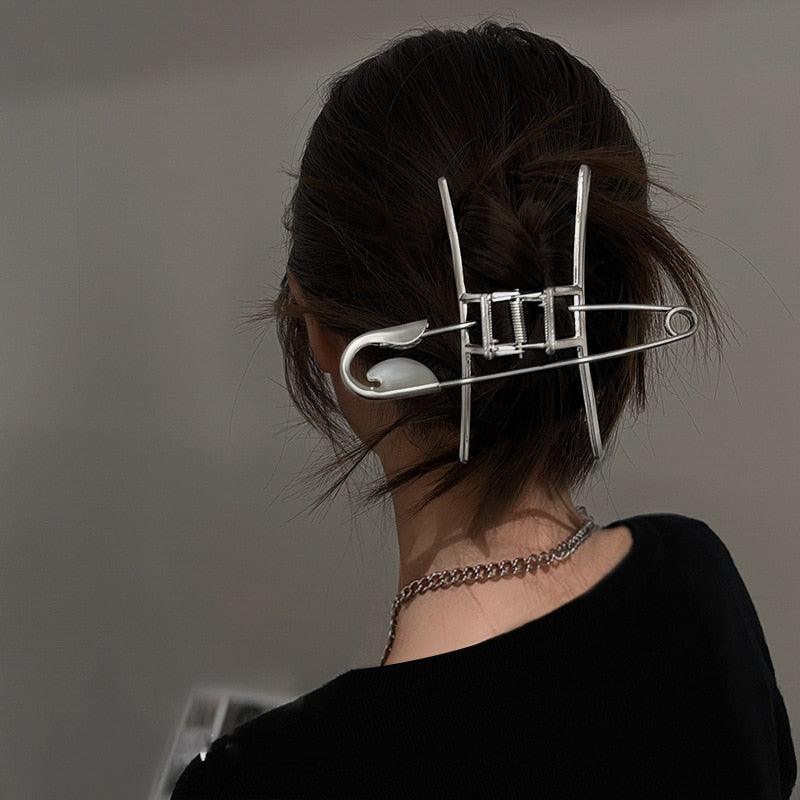 Pince à cheveux tendance argentée minimaliste et délicate pour femmes, accessoires de mode, barrettes, couvre-chef