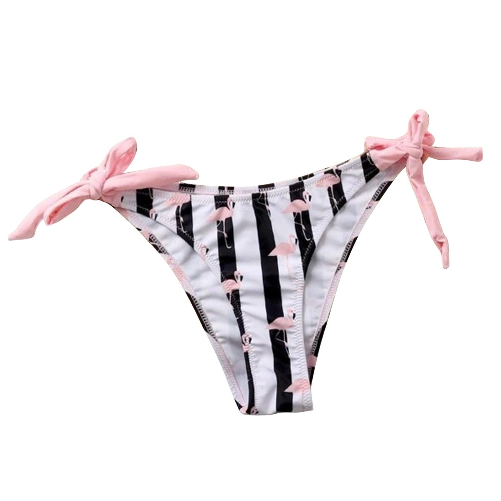 Ensemble de maillots de bain d'été 2 pièces pour femmes, hauts courts à volants et nœud papillon, maillot de bain imprimé rayé, bikini 2 pièces, maillots de bain d'été à volants et col en V