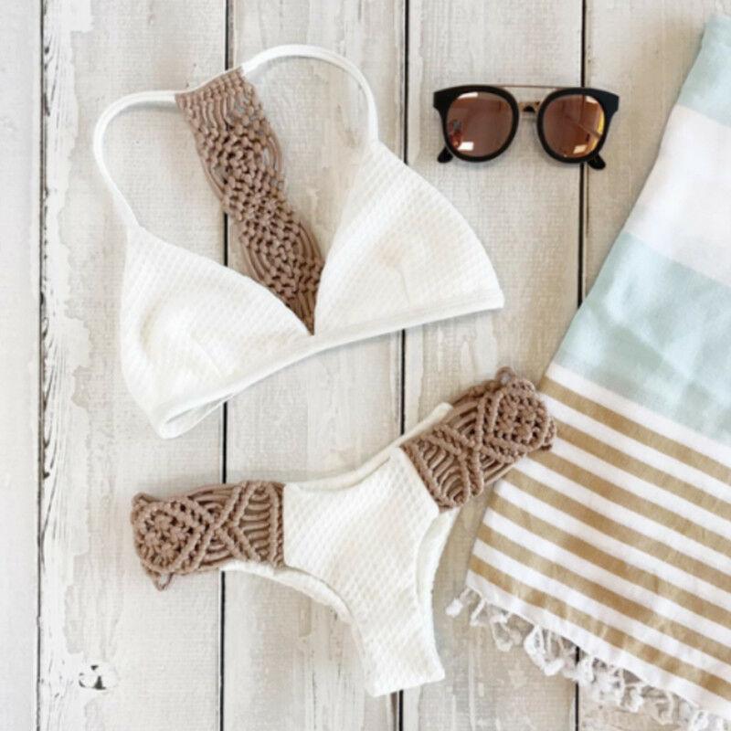 Ensemble bikini femme été kaki dos nu maillot de bain femme deux pièces à bretelles croisées push-up maillot de bain femme maillot de bain ensemble bikini push-up taille basse soutien-gorge ensemble bikini maillot de bain évidé