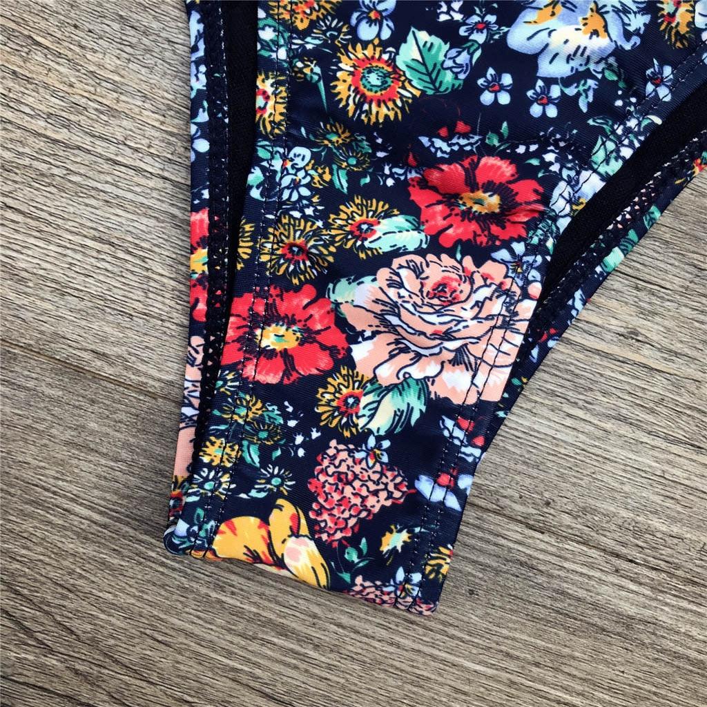 Maillot de bain bikini femme bandeau imprimé floral maillot de bain deux pièces séparé maillot de bain femme deux pièces séparé bandeau ensembles bikini hauts licou bas sans bretelles