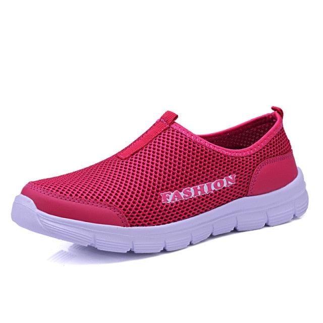 Chaussures décontractées en maille respirante pour femmes et hommes, baskets d'été, chaussures de course pour hommes, chaussures de marche ultra-légères et respirantes à enfiler, chaussures athlétiques antidérapantes, espadrilles à la mode