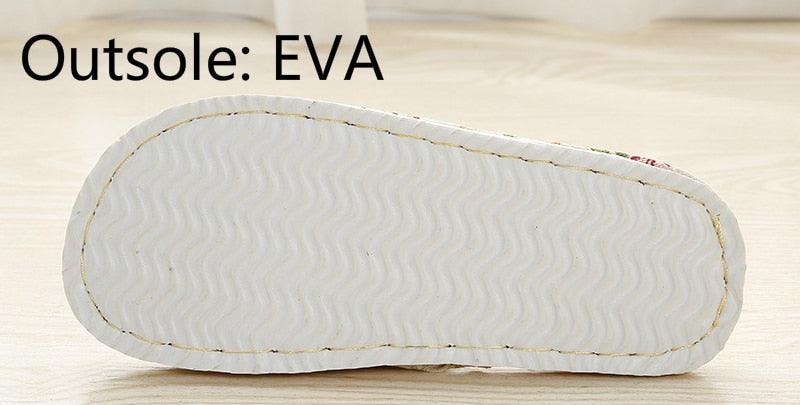Chaussons Décontractés Floraux pour Femmes Chaussons Doux à Fleurs Printemps Automne Tongs Sandales Confortables Chaussures Décontractées Chaussons en Tissu à Bout Ouvert Chaussons Plats Bas Chaussons d'Intérieur